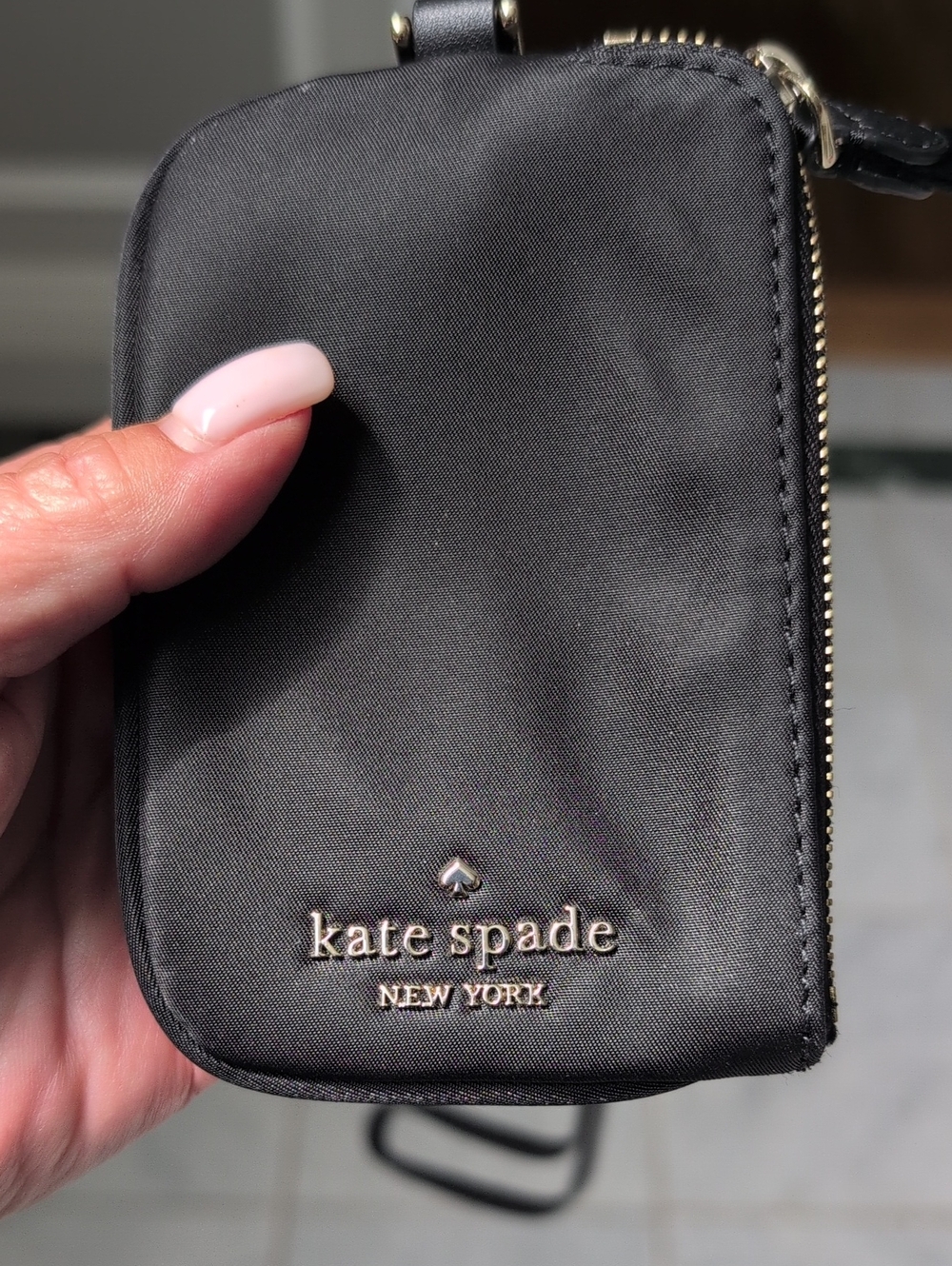 Kate Spade Black ID Holder With Detachable Strap. EUC